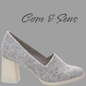 Com  & Sens Gray Chunky Heels